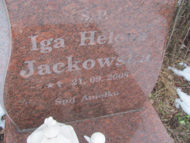 Iga Jackowska 2008 Sieradz Kłocko - Grobonet - Wyszukiwarka osób pochowanych
