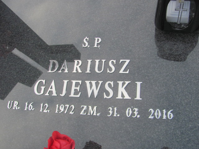 Dariusz Gajewski 1972 Sieradz Kłocko - Grobonet - Wyszukiwarka osób pochowanych